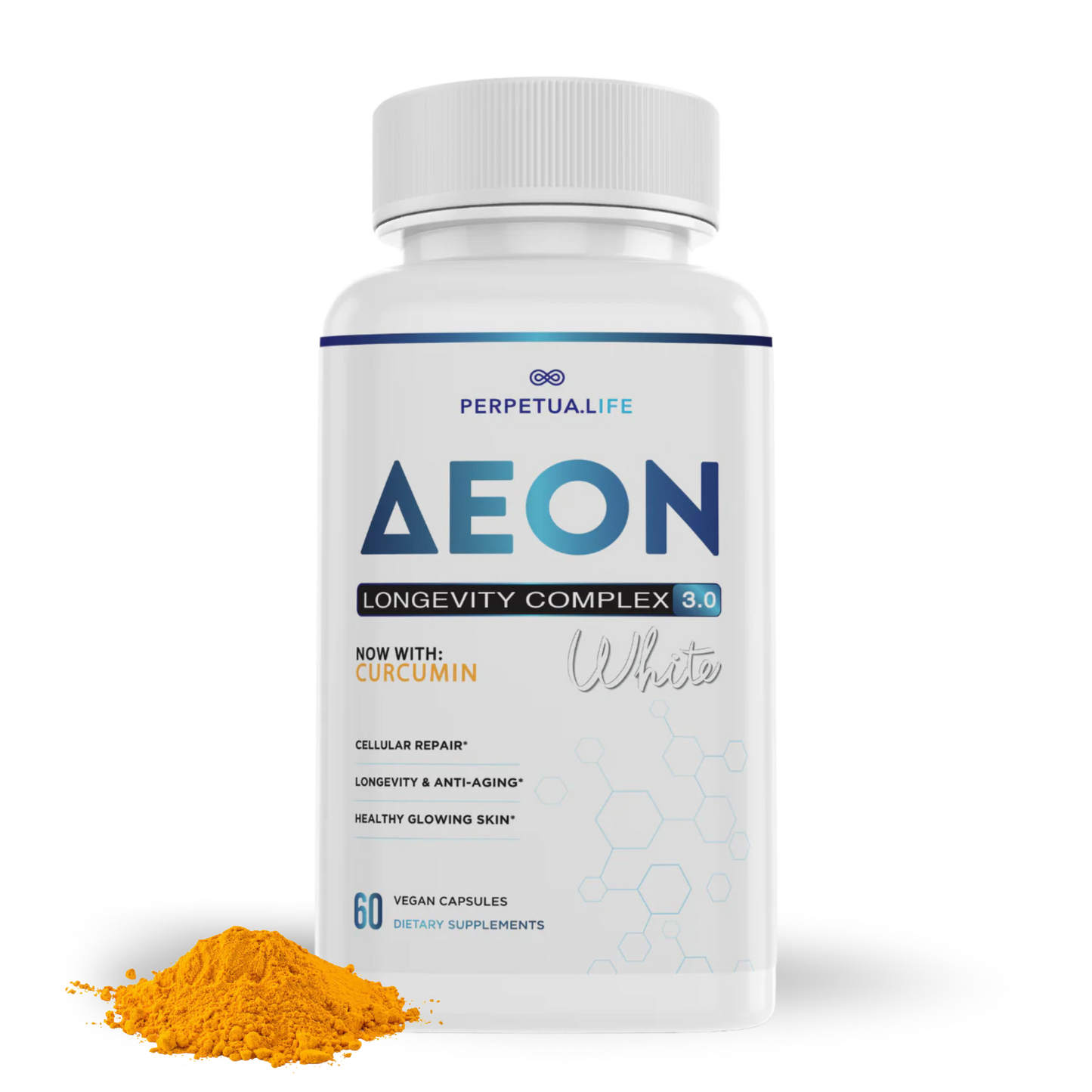 NAD+ NMN Liposomal Anti Aging Supplement Complex AEON White with Curcumin, and AKG